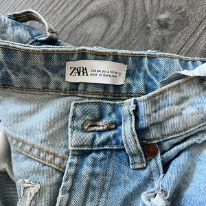 Zara straight distressed jeans